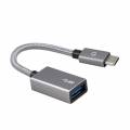 Адаптер переходник EnergEA Alumax, USB Type-C в USB-A (3.0) 14 см, Black (CBL-AM-30CAF-GT)
